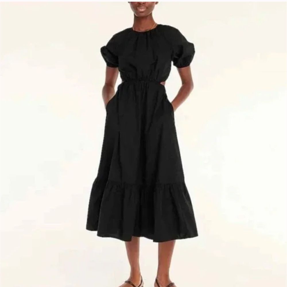 J. Crew Black Midi Dress